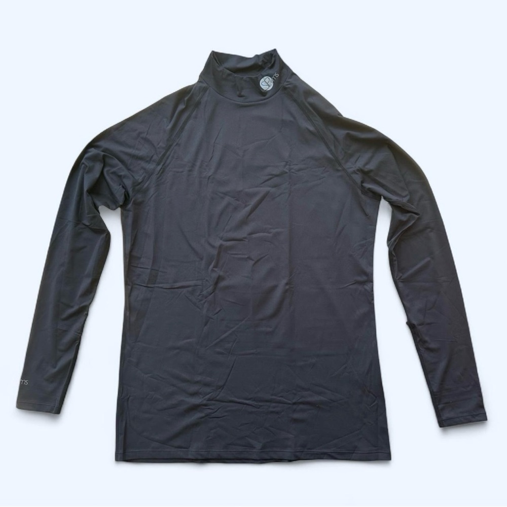 SParms Sun Protection Body Warm High Neck Long Sleeve Shirt in Black Size XL